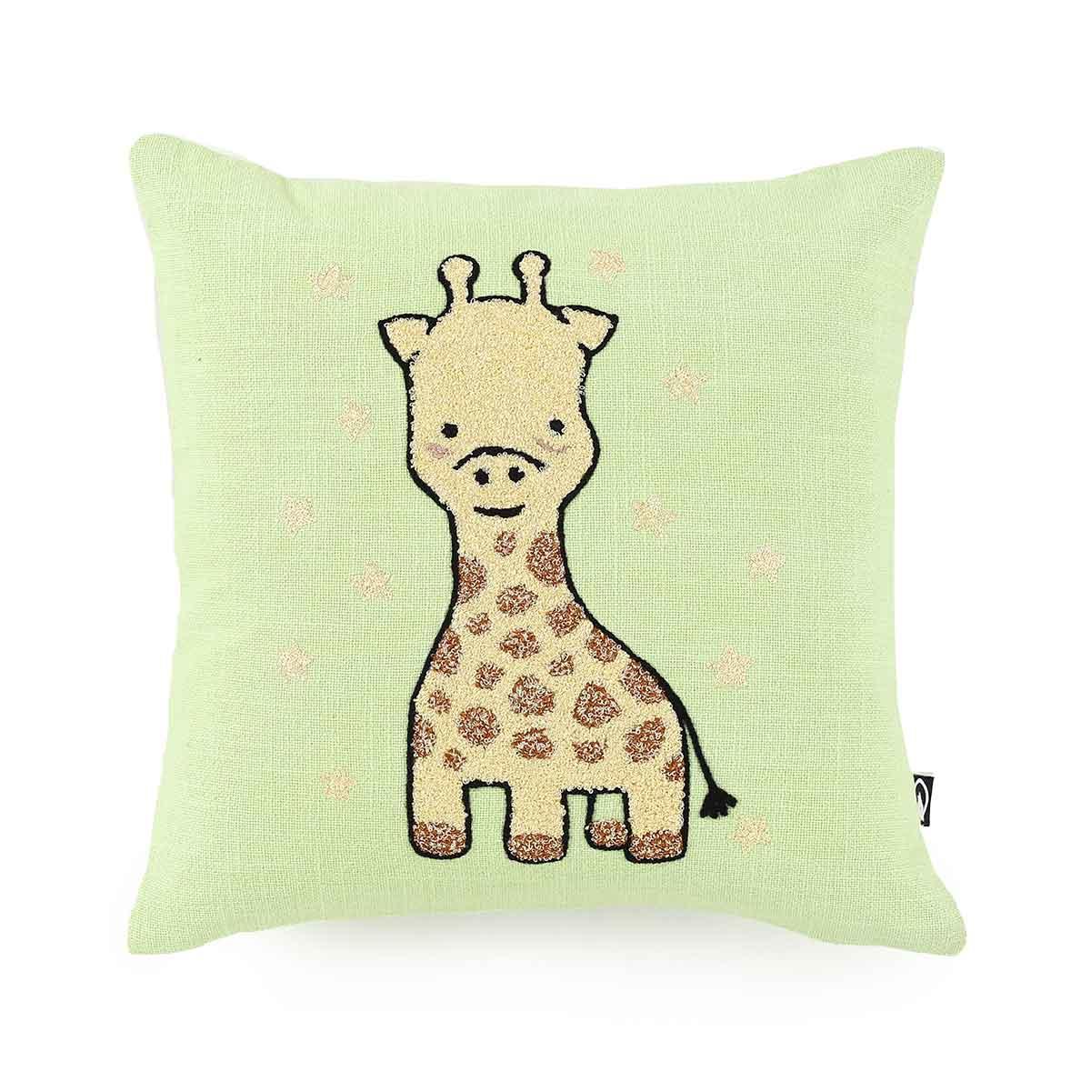 Giraffe Embroidered Kids Cushion Cover - Home4u