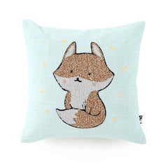 Fox Embroidered Kids Cushion Cover - Home4u