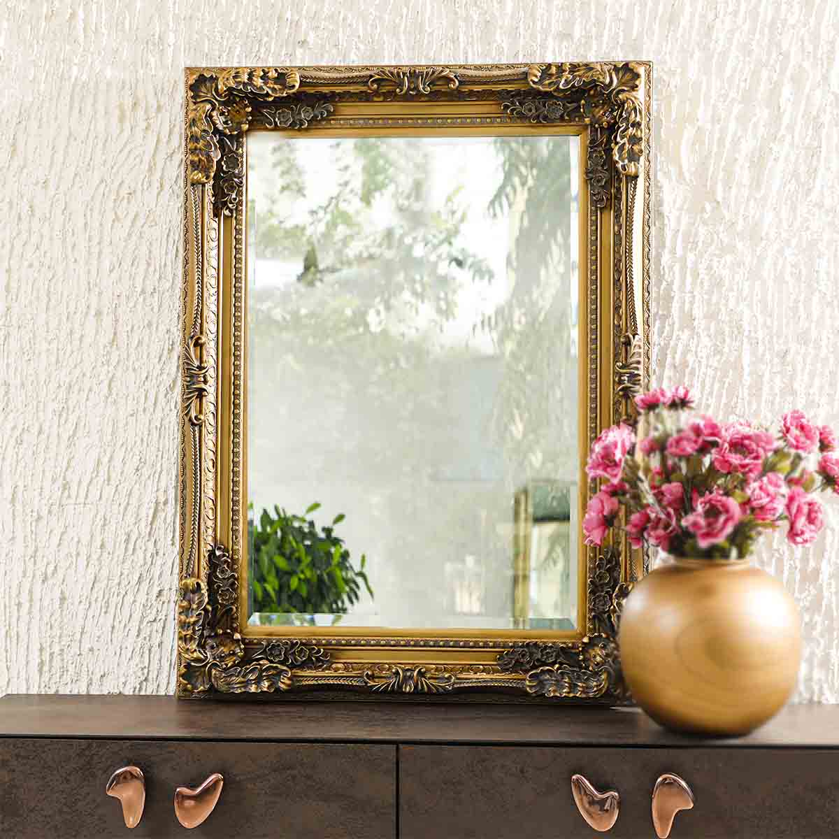 Elberta Vintage Mirror Brown