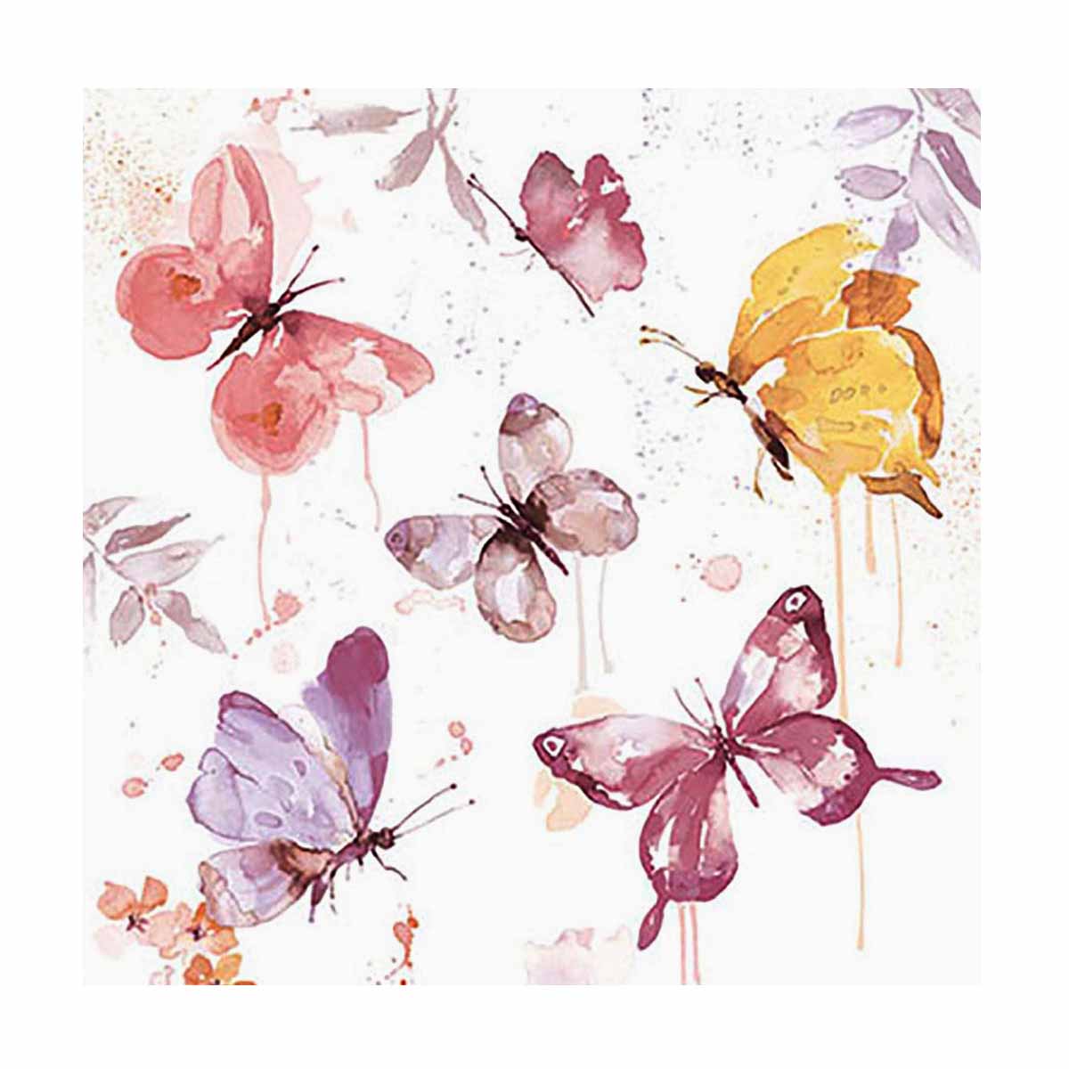 Ambiente Cocktail Napkin 25 x 25 CM Butterfly Collection Rose Set of 20