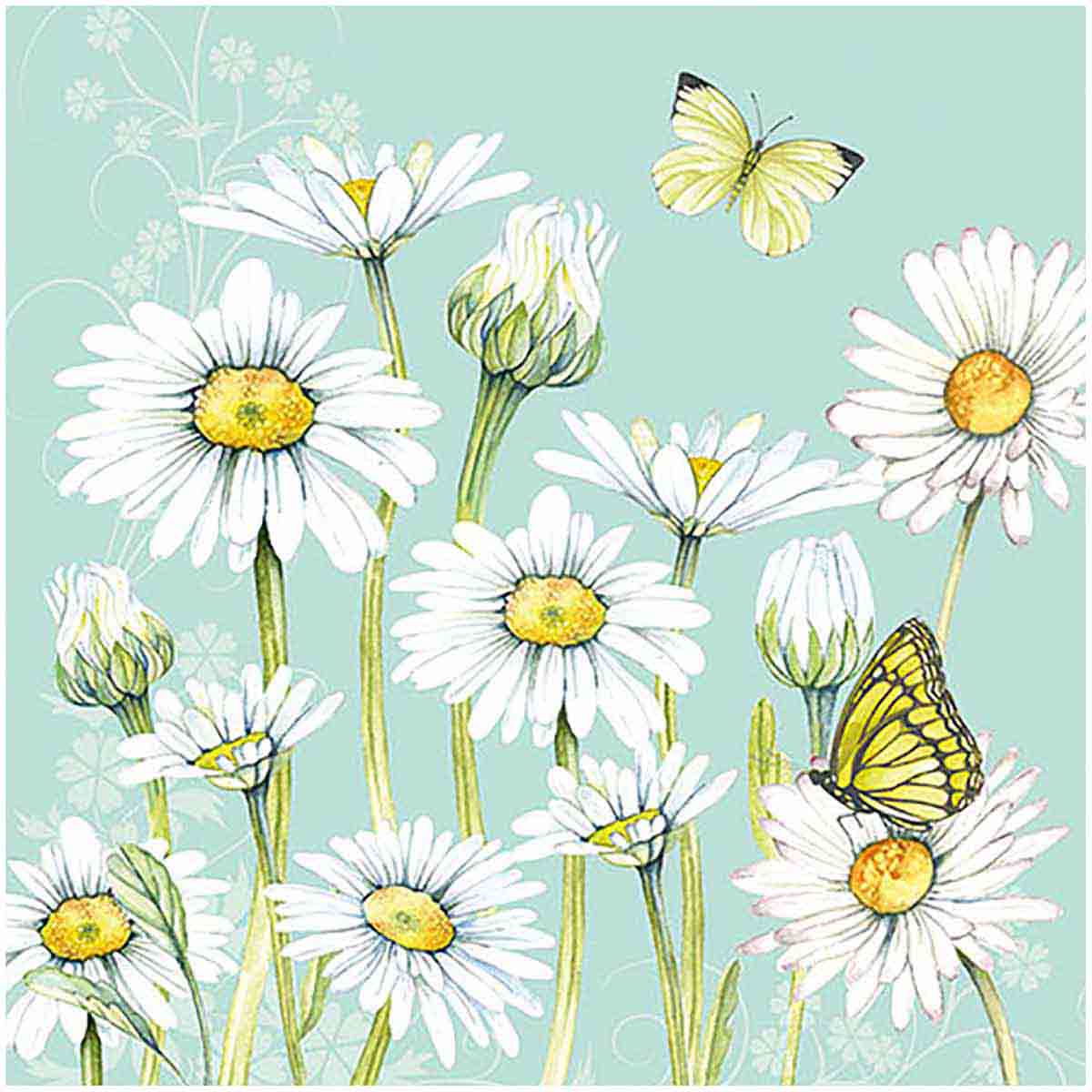Ambiente Napkin 33 x 33 CM Daisy Green Set of 20
