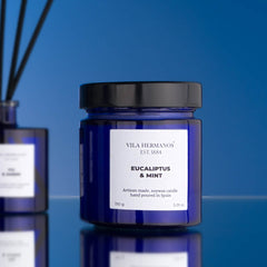 Vila Hermanos Apothecary Cobalt Blue Eucalyptus & Mint Jar Candle