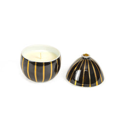 Ladenac Bois De Roussie Candle Black Gold Stripes in Ceramic