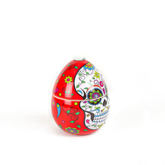 Ladenac Red Skull Candle In Ceramic Egg
