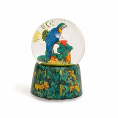 Musicboxworld Glitter Globe 100 mm with a Parrot