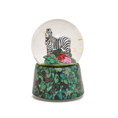 Musicboxworld Glitter Globe 100 mm with a Zebra