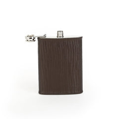 Hip Flask With Brown Leather Sheath