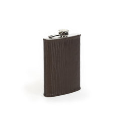 Hip Flask With Brown Leather Sheath