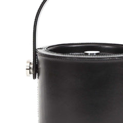 Black Leather Sheath Ice Bucket With Tong