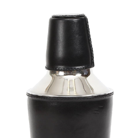 Black Cocktail Shaker With Leather Sheath