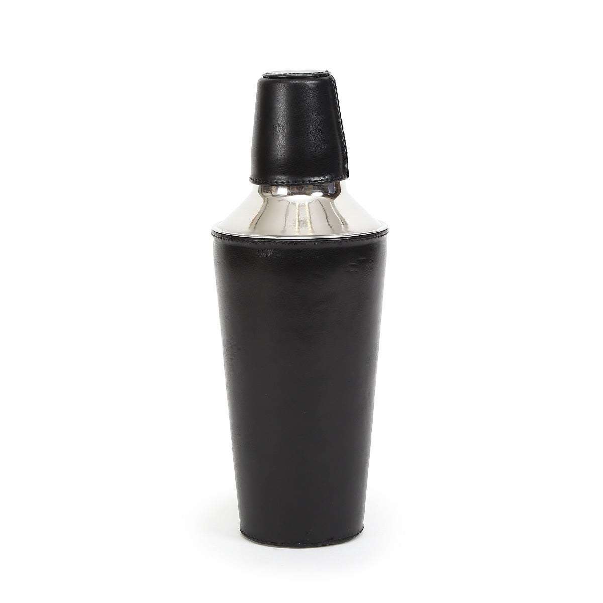 Black Cocktail Shaker With Leather Sheath