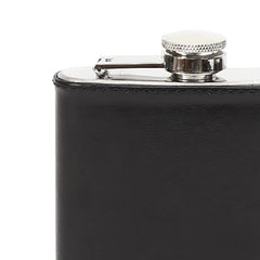 Hip Flask With Black Leather Sheath