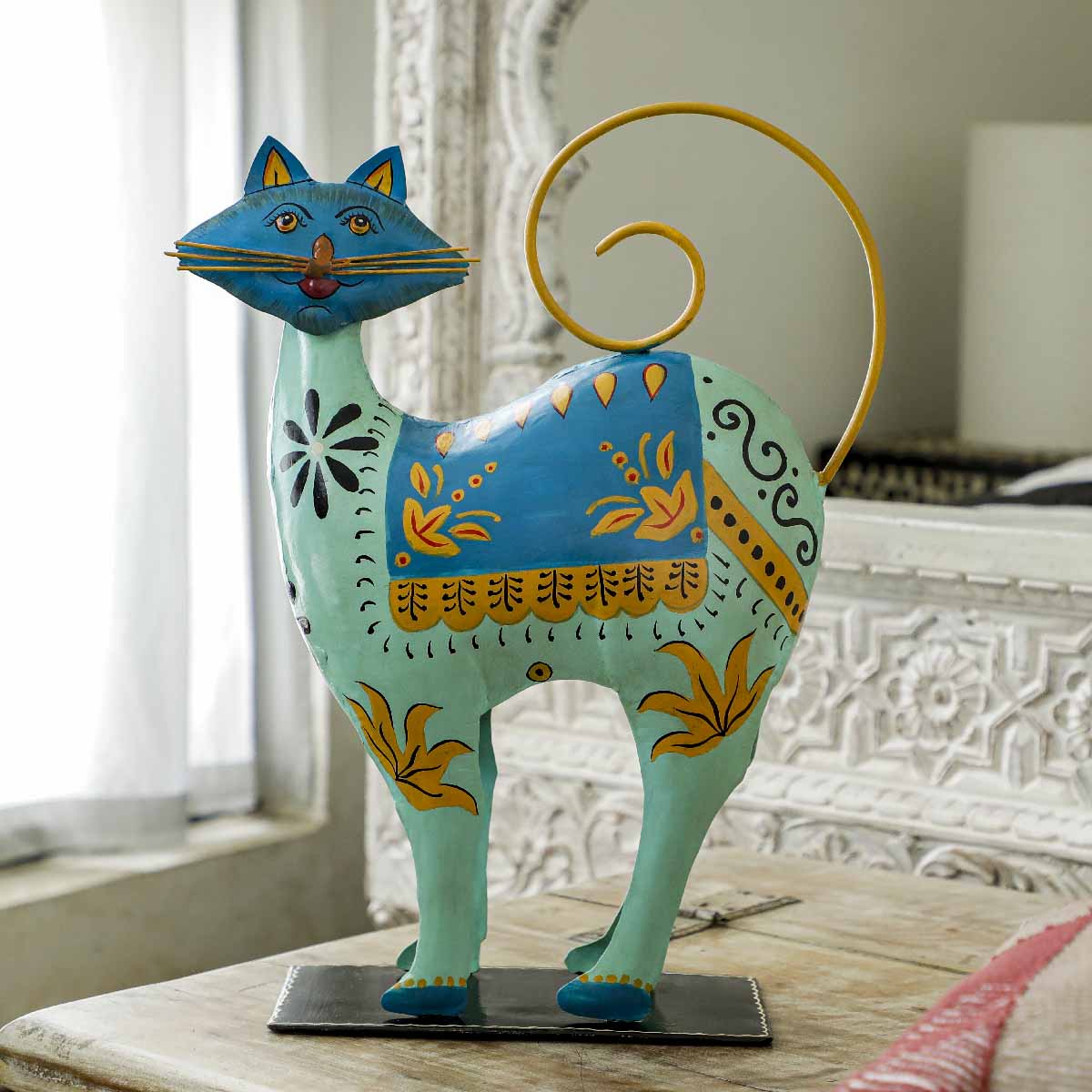 Jaipur Printed Decorative Cat Aqua