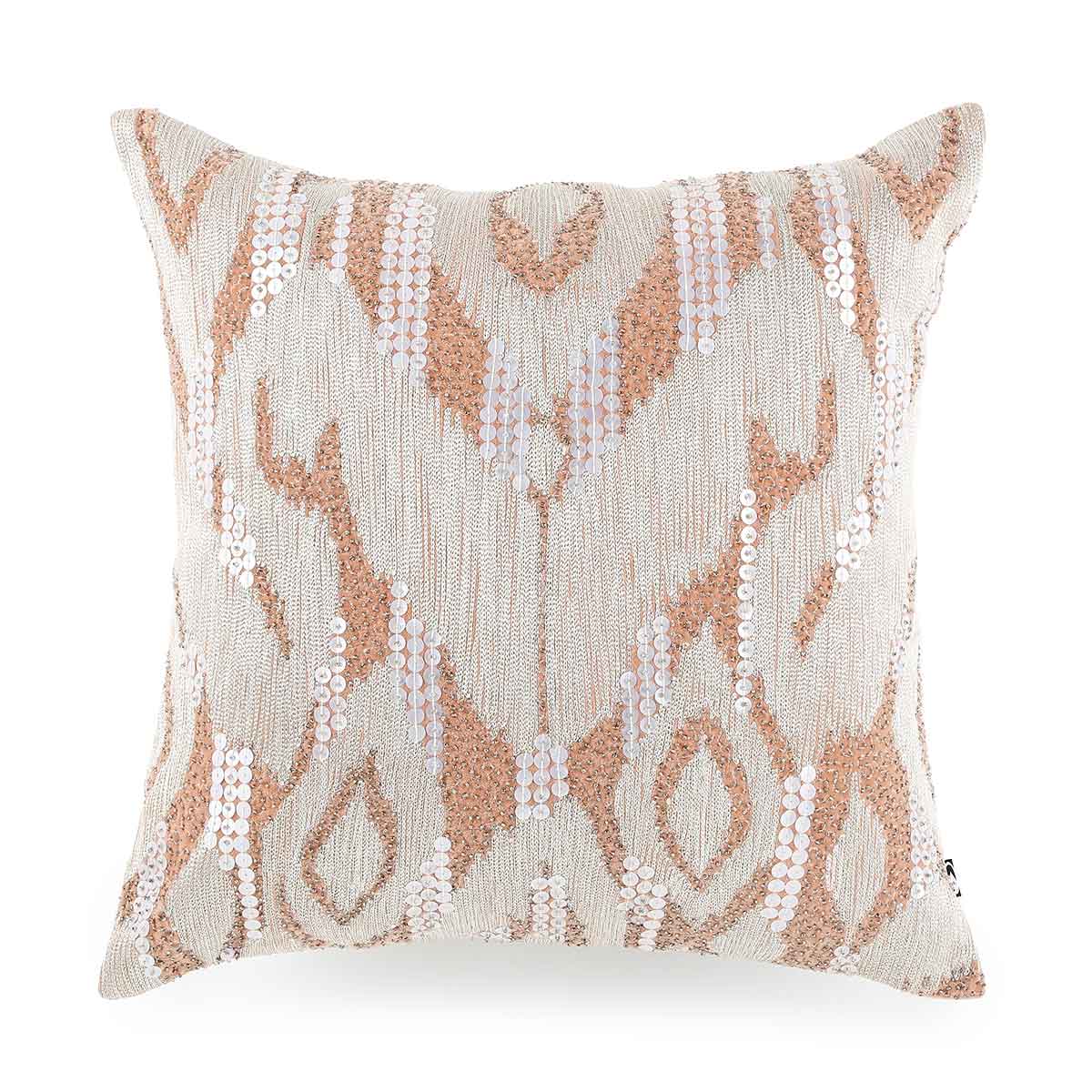 Pied Embroidery Cushion Cover 18 x 18 Inch