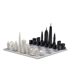 London V/S New York Edition Skyline Chess Set W/Marble Board