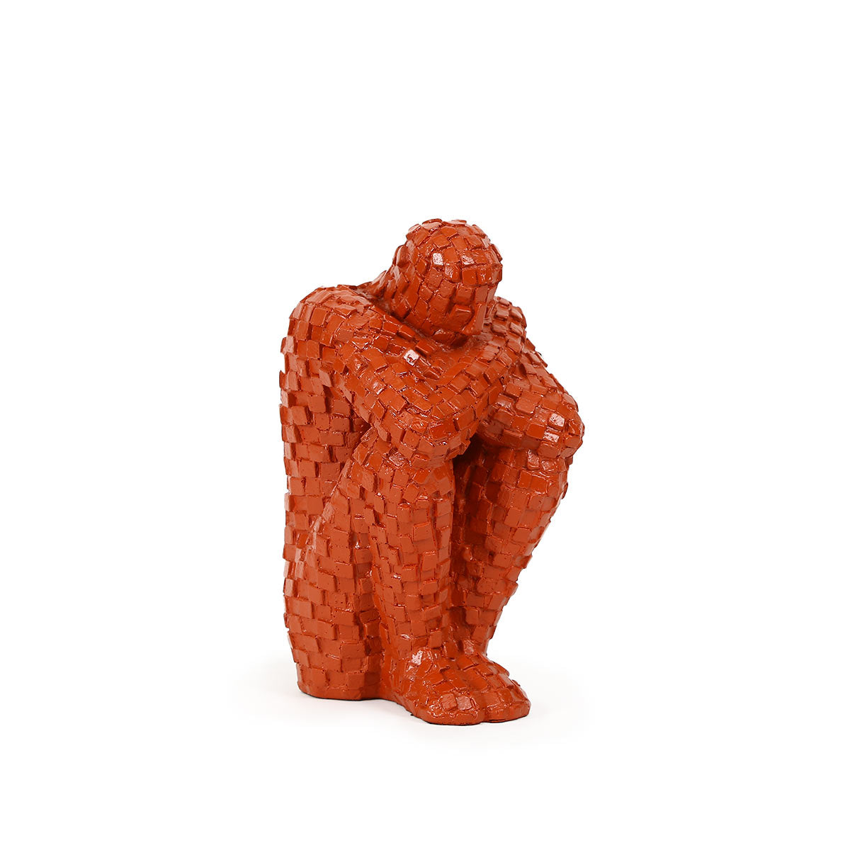 Thinking man sculpture Red