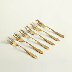 Elio Dinner Fork Set Of 6 Gold
