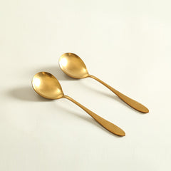 Elio Serving Spoon Set Of 2 Gold