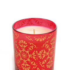 Nitya Glass Candle Red Set Of 2