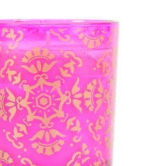 Nitya Glass Candle Fuchsia Set Of 2