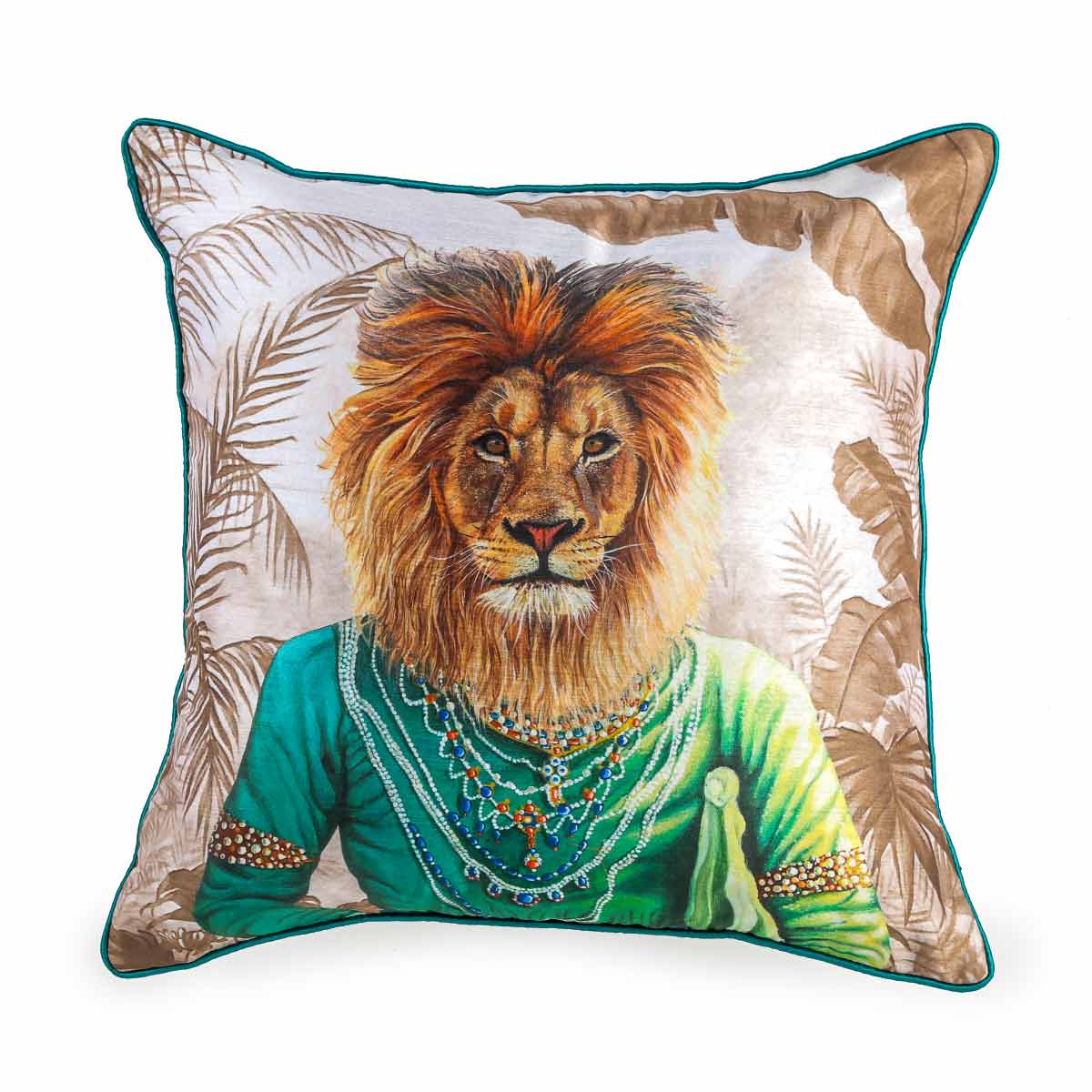 Quirky Kingdom Lion Cushion Cover 18 x 18 Inch