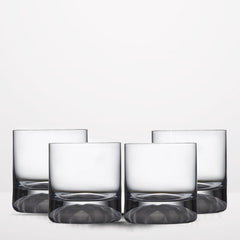 Nude Club Ice Set of 4 Whisky Glasses with Frosted Ripple Effect