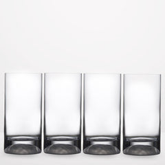 Nude Club Ice Set of 4 High Ball Glasses Medium with Frosted Ripple Effect
