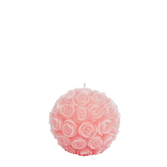 Manulena Pink Ball Of Roses Candle Medium