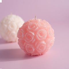 Manulena Pink Ball Of Roses Candle Medium