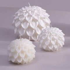 Manulena Matt White Dahlia Candle Small