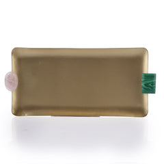Uni Sia Tray,Brass/Sp Stone