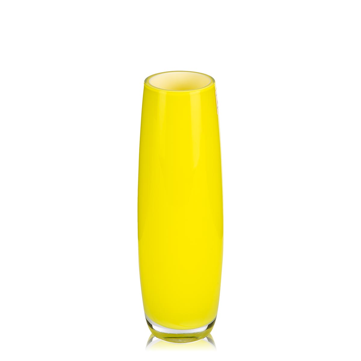 Z1872,Vase H 227Mm Opal/Lemon Yellow Glass