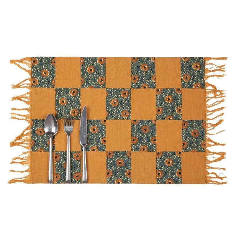 Yama 14 In X 19 In 3D Multi Design Placemat Set Of 4 - Home4u