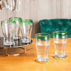 Alvi Clear Green Set Of 6  Glasses 420 Ml - Home4u