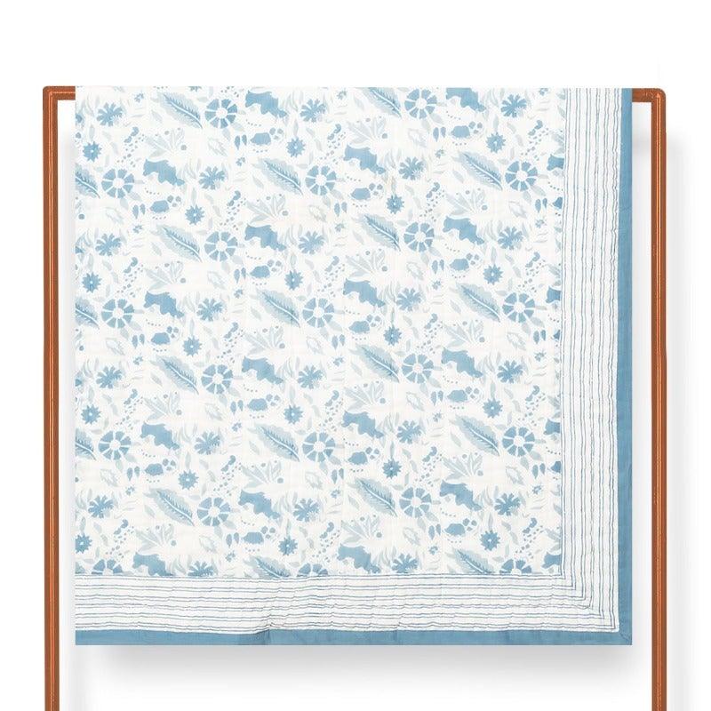 Teesta 90 In X 90 In Blue Bedspread - Home4u
