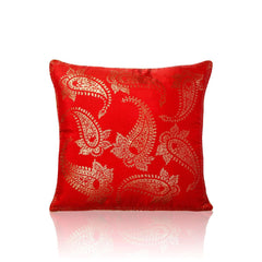 Carrey 18 In X 18 In Cushion Cover, Red/Gold - Home4u