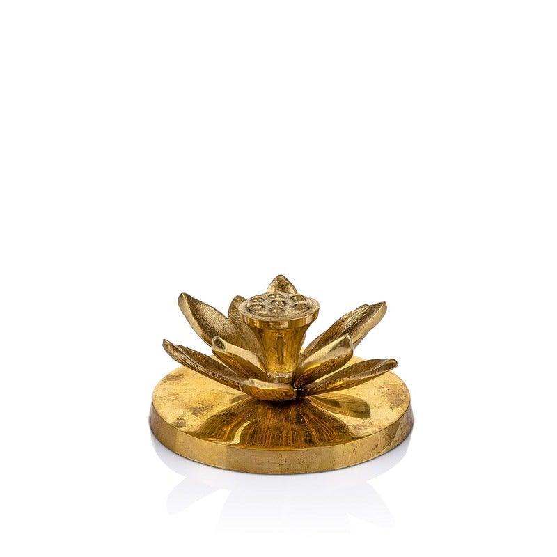 Lotus Golden Votive Lid With Candle - Home4u