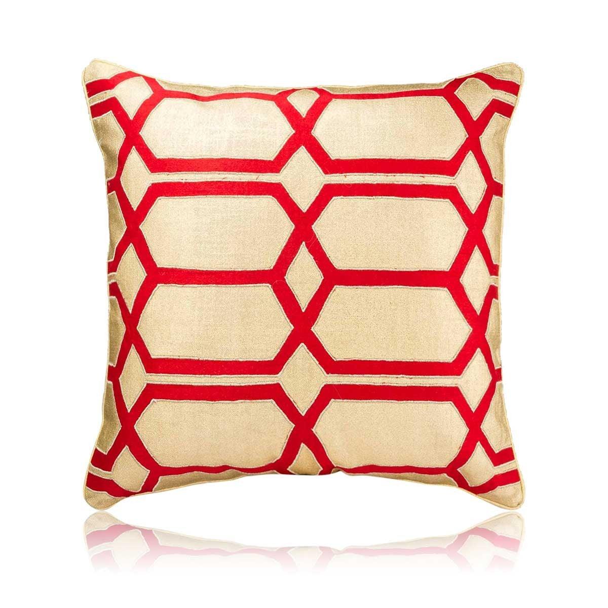 Natalaya 18 In X 18 In Cushion Cover Gold/Poppy - Home4u