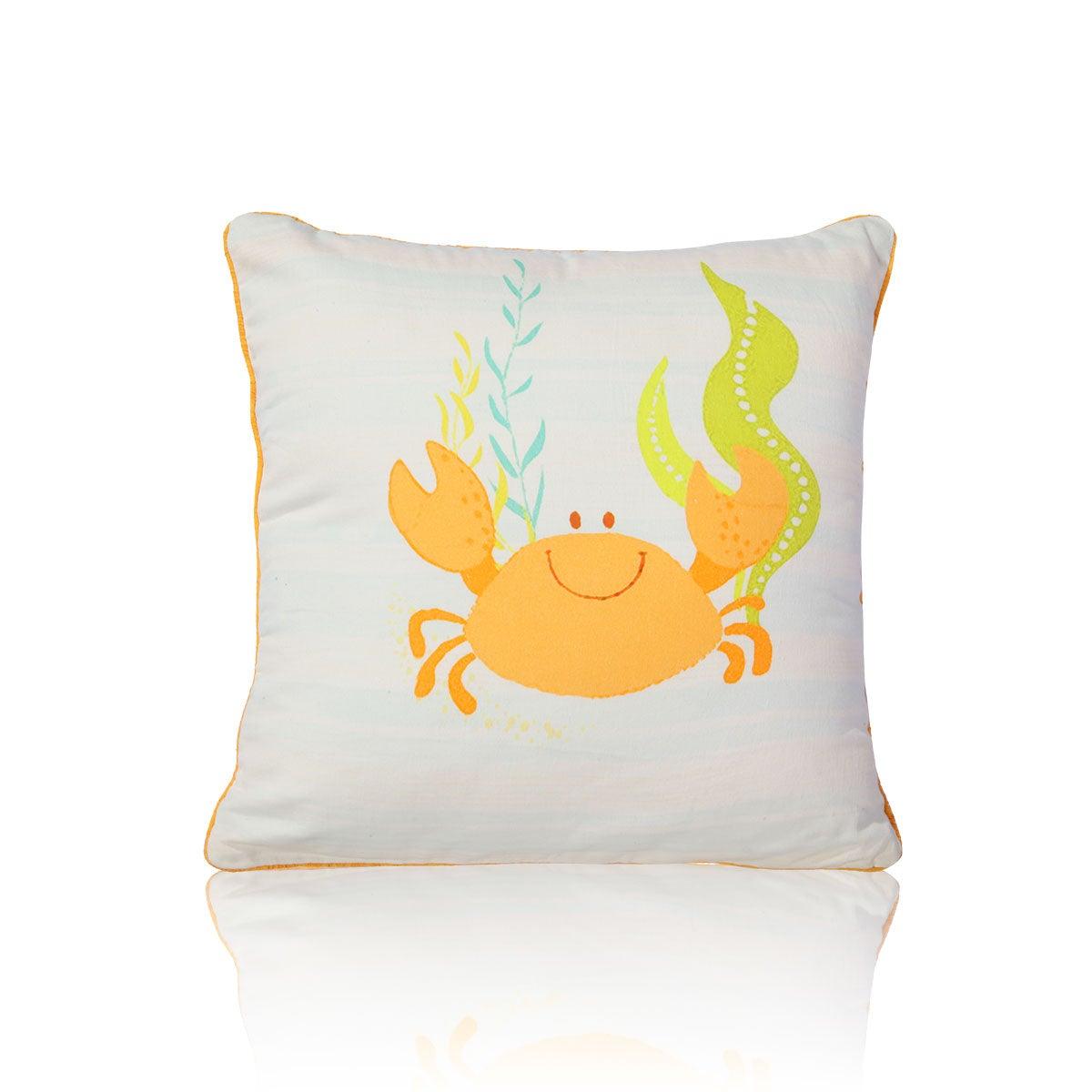 Crab 18 In X 18 In Mustard Cushion Cover - Home4u