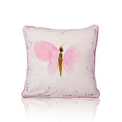 Single Butterfly 18 In X 18 In Pink Cushion Cover - Home4u