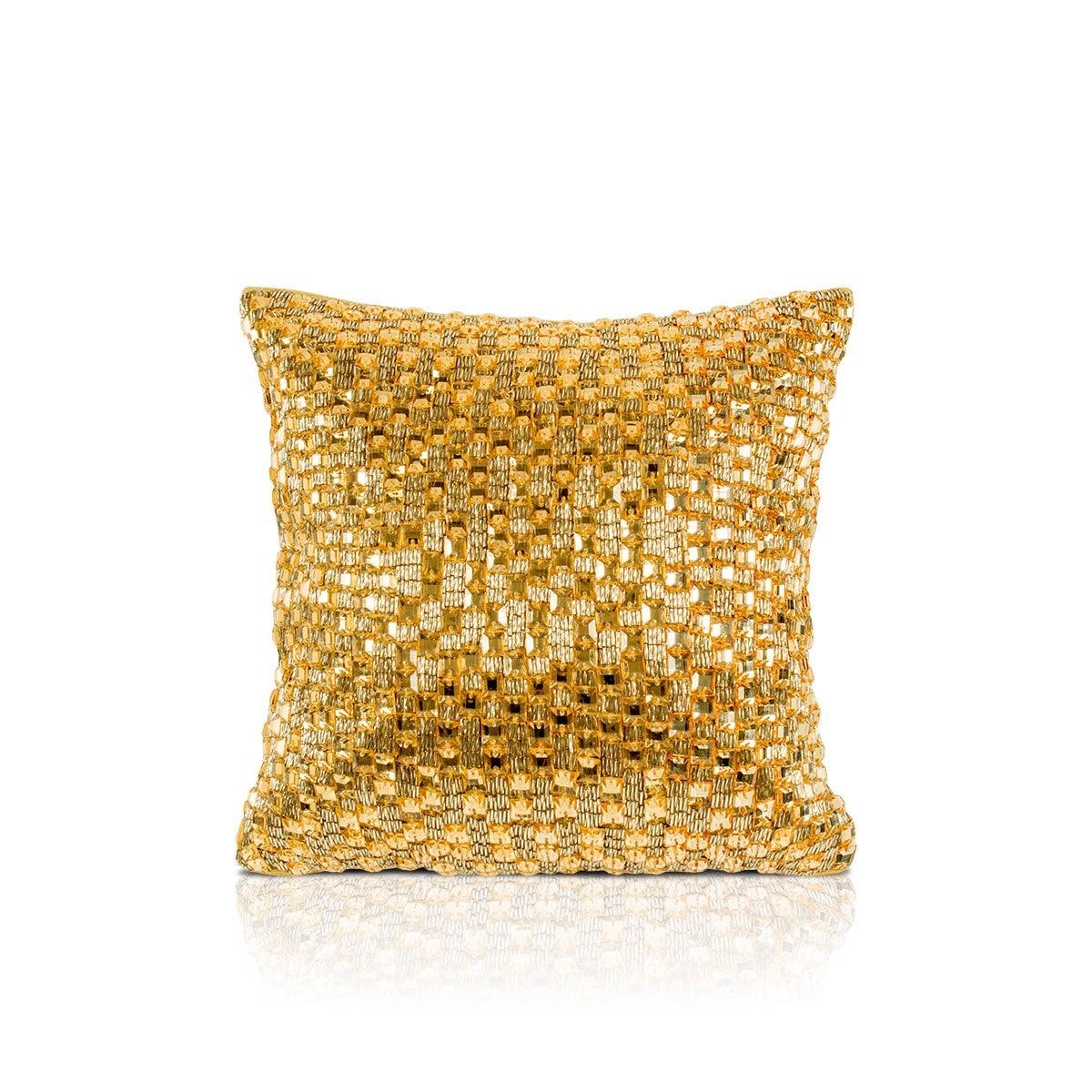 Aabir 12 In X12 In Gold Cushion Cover - Home4u